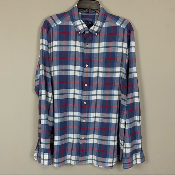 Vineyard Vines Classic Fit Plaid Island Twill Shirt Red White Blue Men's Sz Med - Picture 1 of 5